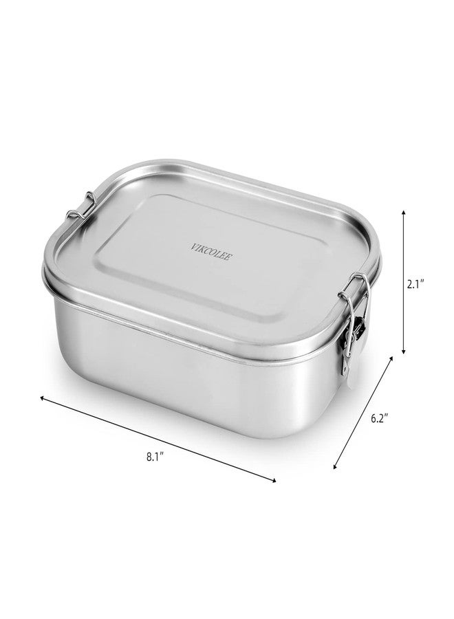 VIKCOLEE Stainless Steel Bento Lunch Food Box Container, 5-Compartment Large 1400ML Metal Lunch Box Container for Adults with Lockable Clips to Leak - Dishwasher Safe - Image 3